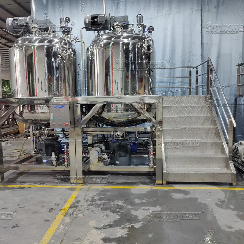 1000l combiné d'usine d'usine originale homogénéisante émulsifiant cosmétique pharmaceutique alimentaire et machine à fabrication de crème et de mélange