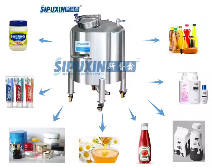 SIPUXIN Personnalisé 500 1000 litres pour le parfum Alcool en acier inoxydable Mélangez réservoir